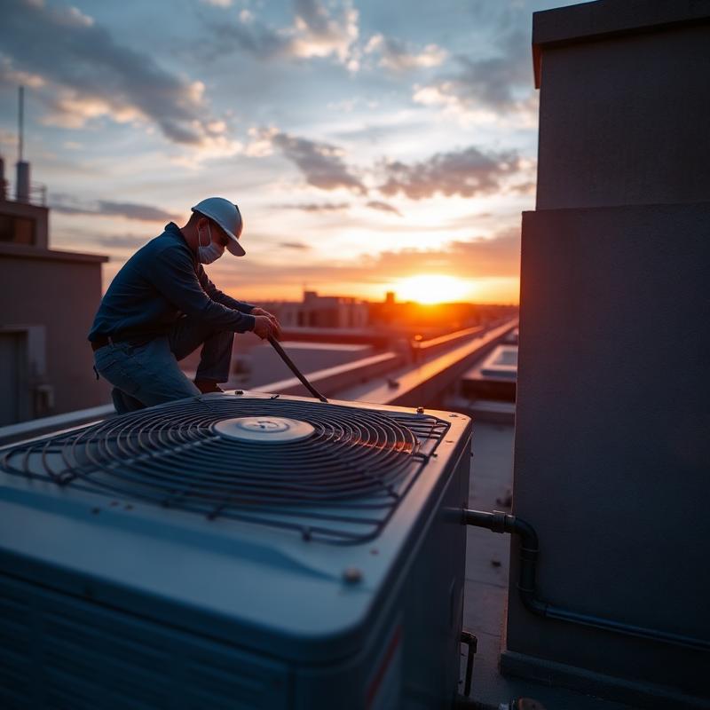 HVAC technician on a job site