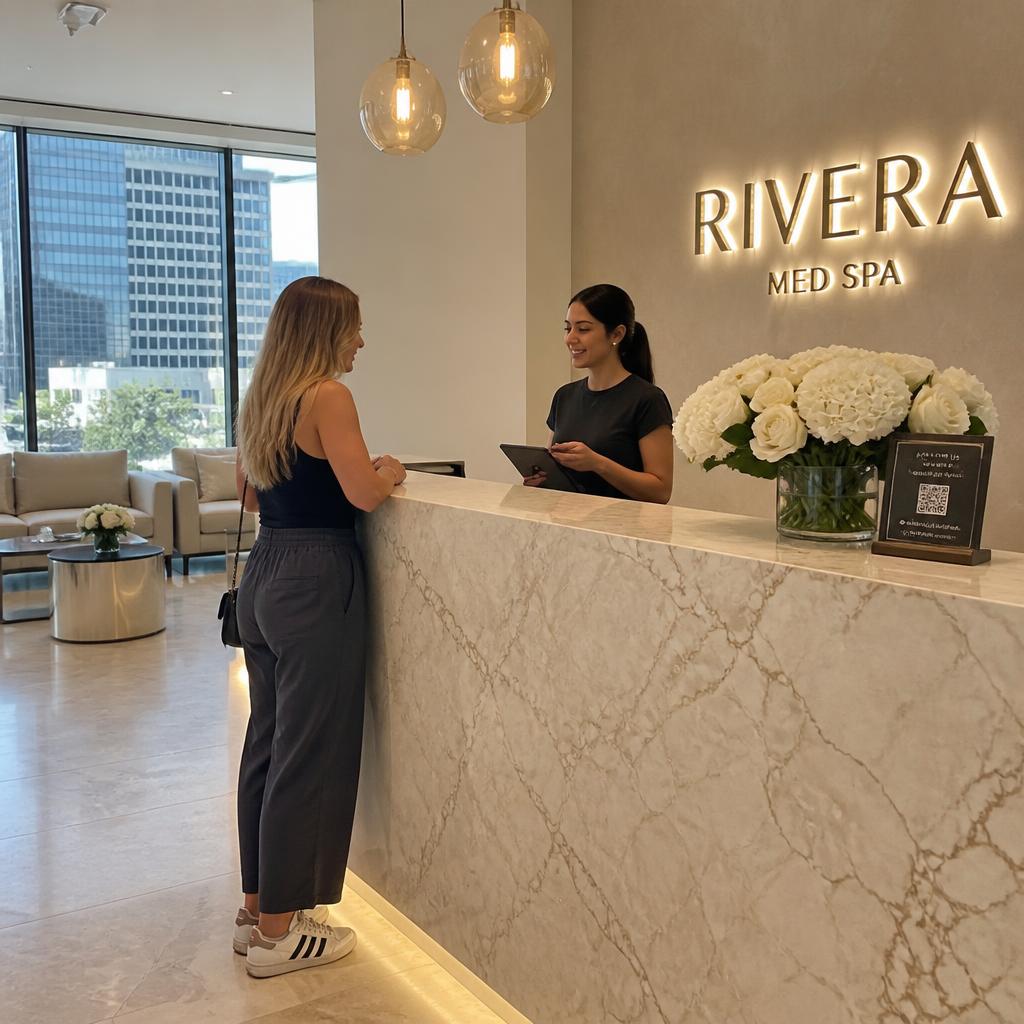 Med spa reception and check-in area